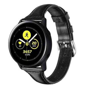 20mm T Slim Leather Watch Band for Samsung Galaxy Watch(Black)