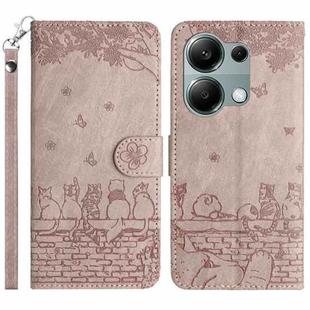 For Xiaomi Redmi Note 13 Pro 4G Cat Embossing Pattern Leather Phone Case with Lanyard(Grey)