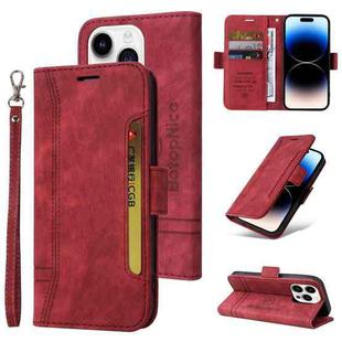 For iPhone 15 Pro Max BETOPNICE Dual-side Buckle Leather Phone Case(Red)