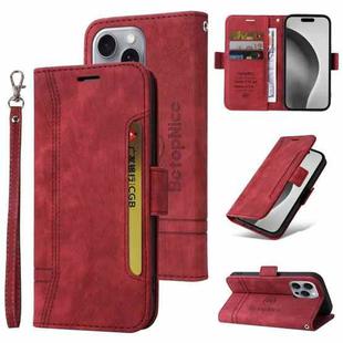 For iPhone 16 Pro Max BETOPNICE Dual-side Buckle Leather Phone Case(Red)