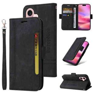 For iPhone 16 BETOPNICE Dual-side Buckle Leather Phone Case(Black)