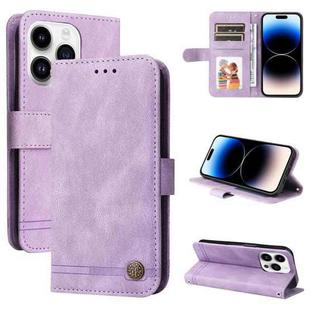 For iPhone 15 Pro Skin Feel Life Tree Leather Phone Case(Purple)