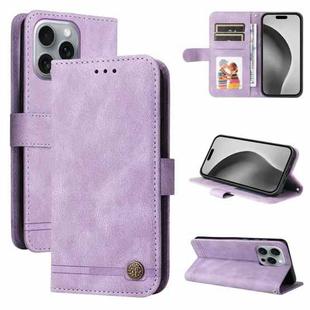 For iPhone 16 Pro Max Skin Feel Life Tree Leather Phone Case(Purple)