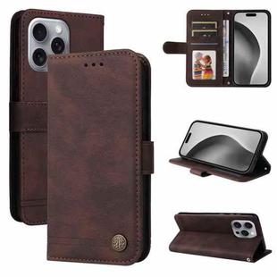 For iPhone 16 Pro Max Skin Feel Life Tree Leather Phone Case(Brown)