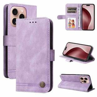 For iPhone 16 Pro Skin Feel Life Tree Leather Phone Case(Purple)