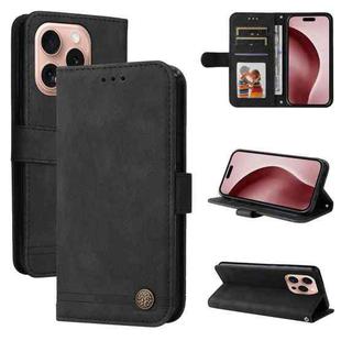 For iPhone 16 Pro Skin Feel Life Tree Leather Phone Case(Black)