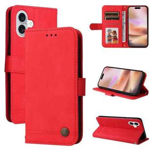 For iPhone 16 Plus Skin Feel Life Tree Leather Phone Case(Red)