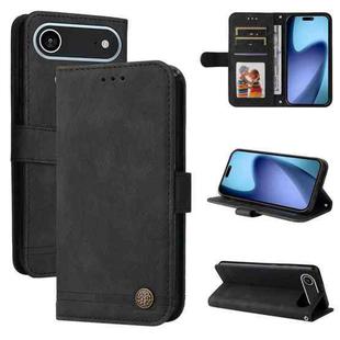 For iPhone 17 Air Skin Feel Life Tree Leather Phone Case(Black)