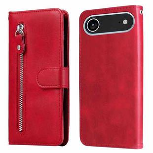 For iPhone 17 Air Fashion Calf Texture Zipper Leather Phone Case(Red)