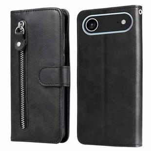 For iPhone 17 Air Fashion Calf Texture Zipper Leather Phone Case(Black)