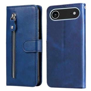 For iPhone 17 Air Fashion Calf Texture Zipper Leather Phone Case(Blue)