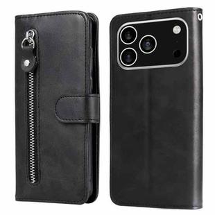 For iPhone 17 Pro Fashion Calf Texture Zipper Leather Phone Case(Black)