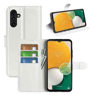 For Samsung Galaxy A14 5G Litchi Texture Horizontal Flip Phone Case with Holder(White)