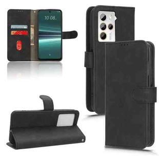 For HTC U23 Pro Skin Feel Magnetic Flip Leather Phone Case(Black)