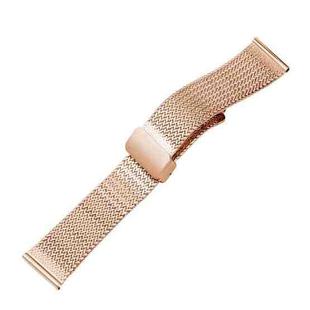 22mm Magnetic Buckle Herringbone Mesh Metal Watch Band for Samsung Galaxy Watch(Rose Gold)
