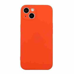 For iPhone 15 Straight Edge Solid Color TPU Shockproof Phone Case(Orange)