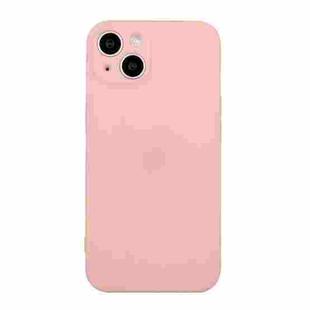 For iPhone 15 Straight Edge Solid Color TPU Shockproof Phone Case(Light Pink)