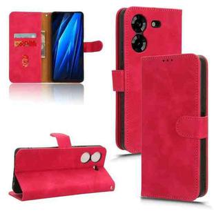 For Tecno Pova 5 Skin Feel Magnetic Flip Leather Phone Case(Rose Red)