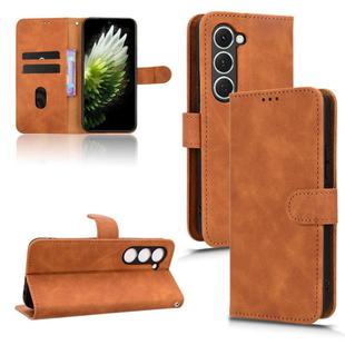 For Tecno Spark 40 Pro 4G Skin Feel Magnetic Flip Leather Phone Case(Brown)