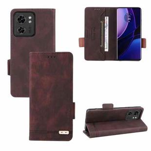 For Motorola Edge 40 Magnetic Clasp Leather Phone Case(Brown)