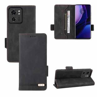 For Motorola Edge 40 Magnetic Clasp Leather Phone Case(Black)