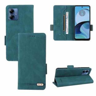 For Motorola Moto G14 Magnetic Clasp Leather Phone Case(Green)