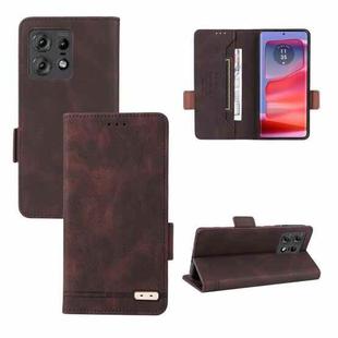 For Motorola Edge 50 Pro Magnetic Clasp Leather Phone Case(Brown)