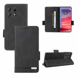 For Motorola Edge 50 Pro Magnetic Clasp Leather Phone Case(Black)