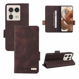 For Motorola Edge 50 Ultra Magnetic Clasp Leather Phone Case(Brown)