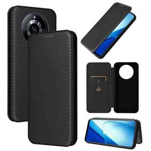 For Realme 11 5G Carbon Fiber Texture Flip Leather Phone Case(Black)