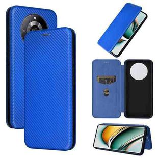 For Realme 11 Pro / 11 Pro+ Carbon Fiber Texture Flip Leather Phone Case(Blue)