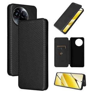 For Realme 11 5G / 11x Carbon Fiber Texture Flip Leather Phone Case(Black)