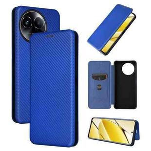 For Realme 11 5G / 11x Carbon Fiber Texture Flip Leather Phone Case(Blue)