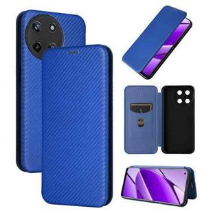 For Realme 11 4G Global Carbon Fiber Texture Flip Leather Phone Case(Blue)