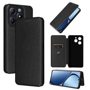 For Realme C61 / C63 Carbon Fiber Texture Flip Leather Phone Case(Black)
