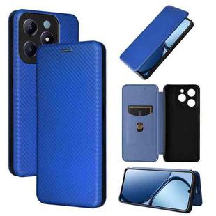 For Realme C61 / C63 Carbon Fiber Texture Flip Leather Phone Case(Blue)