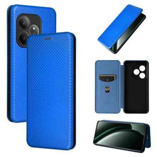 For Realme GT 6 / GT 6T Carbon Fiber Texture Flip Leather Phone Case(Blue)