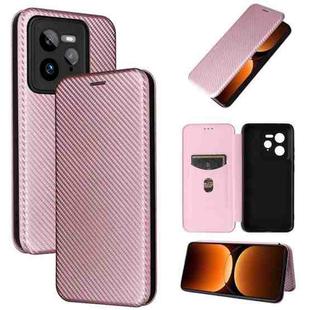 For Realme CT7 Pro Carbon Fiber Texture Flip Leather Phone Case(Pink)