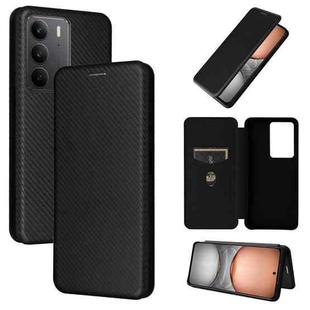 For Realme C75 4G Carbon Fiber Texture Flip Leather Phone Case(Black)