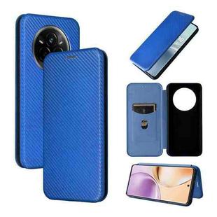For Realme 14 Pro 5G Global Carbon Fiber Texture Flip Leather Phone Case(Blue)