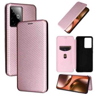 For Realme Neo7x 5G Carbon Fiber Texture Flip Leather Phone Case(Pink)