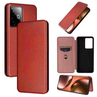 For Realme Neo7x 5G Carbon Fiber Texture Flip Leather Phone Case(Brown)