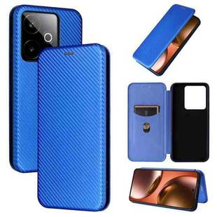 For Realme GT 7 Global Carbon Fiber Texture Flip Leather Phone Case(Blue)