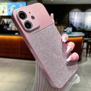 For iPhone 12 Metallic Glitter Powder Shockproof Phone Case(Pink)