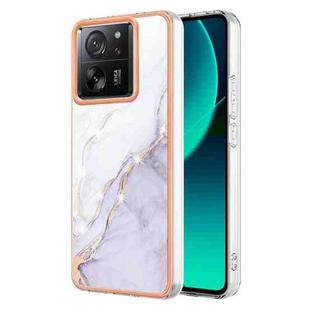 For Xiaomi 13T/13T Pro Electroplating Marble Dual-side IMD Phone Case(White 006)