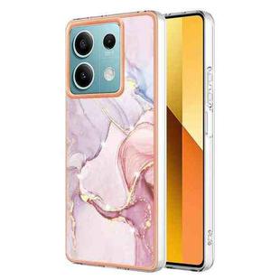 For Xiaomi Redmi Note 13 5G Global Electroplating Marble Dual-side IMD Phone Case(Rose Gold 005)