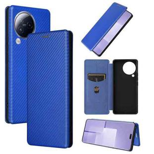 For Xiaomi Civi 3 5G Carbon Fiber Texture Flip Leather Phone Case(Blue)
