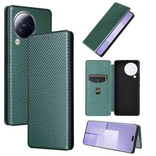 For Xiaomi Civi 3 5G Carbon Fiber Texture Flip Leather Phone Case(Green)