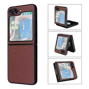 For Samsung Galaxy Z Flip5 5G PU Leather PC Phone Case(Brown)
