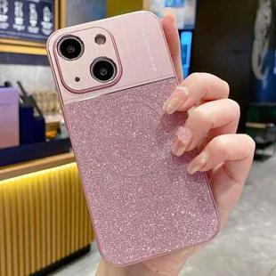 For iPhone 13 Magsafe Magnetic Metallic Glitter Powder Shockproof Phone Case(Pink)